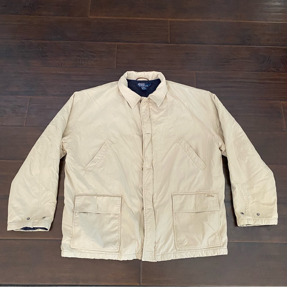 Polo By Ralph Lauren Men's Tan Button & Zipper Closure Jacket Size 2XL